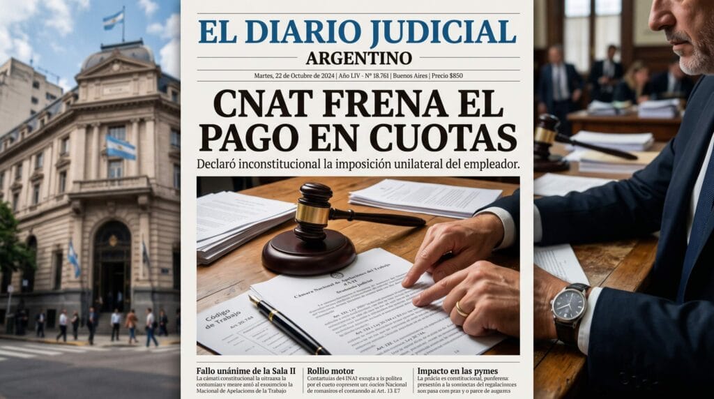 La CNAT declaró inconstitucional el pago unilateral en cuotas de sentencias laborales